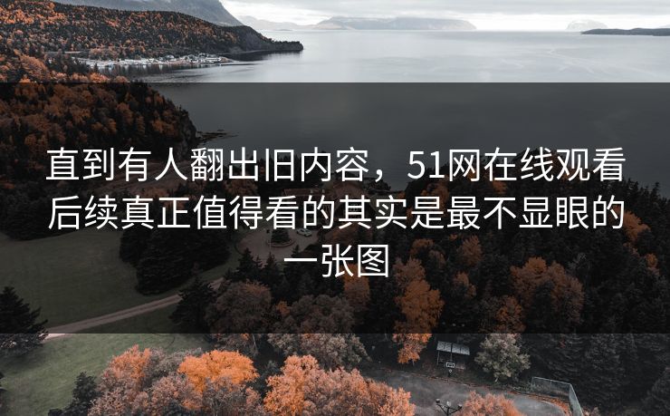 直到有人翻出旧内容,51网在线观看后续真正值得看的其实是最不显眼的一张图