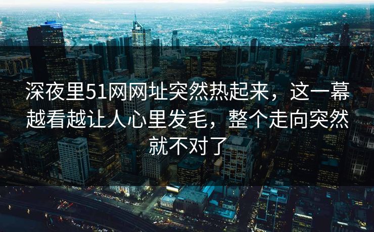 深夜里51网网址突然热起来，这一幕越看越让人心里发毛，整个走向突然就不对了