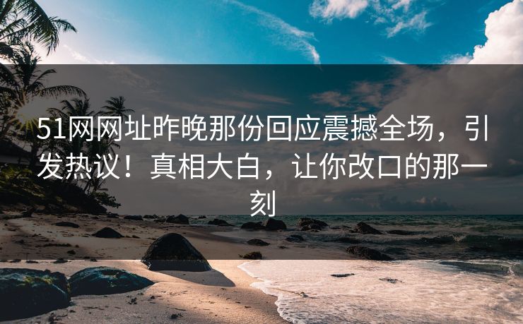 51网网址昨晚那份回应震撼全场，引发热议！真相大白，让你改口的那一刻